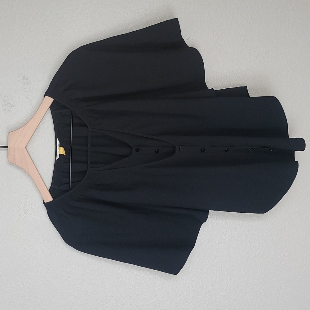 Leifsdottir from Anthropologie Black Layered Shortsleeve Shirt